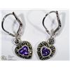 Image 2 : 26) STERLING SILVER AMETHYST EARRINGS