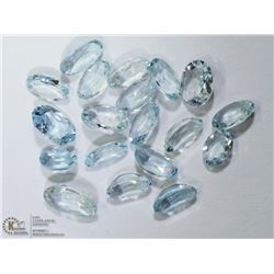 34) GENUINE ASSORTED LOOSE AQUAMARINE GEMSTONES