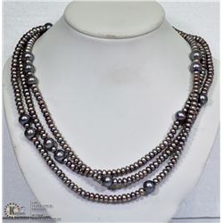 41) PEACOCK COLOUR FRESHWATER PEARL NECKLACE