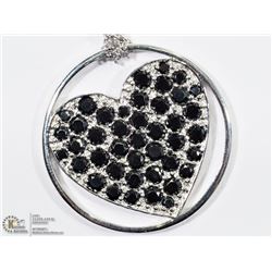 48) STERLING SILVER (HOT DIAMOND) HEART SHAPED