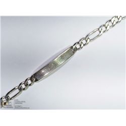 49) HEAVY STERLING SILVER MEDICAL ALERT BRACELET