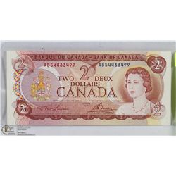 UNCIRCULATED 1974 CANADIAN 2 DOLLAR BILL