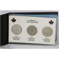 CANADA 1977 TRIO VERSION DOLLAR COIN SET