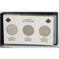 CANADA 1977 TRIO VERSION DOLLAR COIN SET