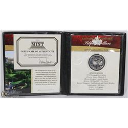 1974 CANADIAN SILVER DOLLAR IN DISPLAY