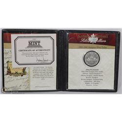 1966 CANADIAN SILVER DOLLAR IN DISPLAY