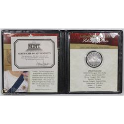 1963 CANADIAN SILVER DOLLAR IN DISPLAY