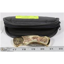 FRANKLIN MINT BEAR COLLECTOR KNIFE WITH PADDED