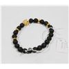 Image 1 : #21-BLACK VOLCANIC ROCK BRACELET LION HEAD BEAD
