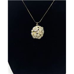 8 - VINTAGE ENAMEL FLOWER & CRYSTAL