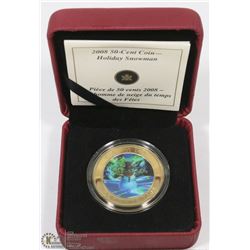 2008 50 CENT HOLIDAY SNOWMAN COIN