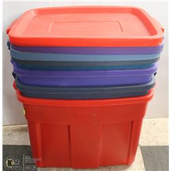 SET OF 4 RUBBERMAID STORAGE CONTAINERS