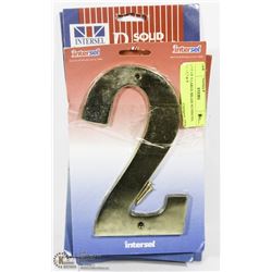 LOT OF 5 LARGE BRASS NUMBERS, #2,5,5,7 & 9