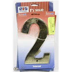 LOT OF 5 LARGE BRASS NUMBERS, #2,5,5,7 & 9