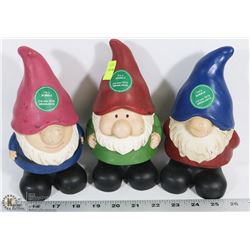 LOT OF 3 BOBBLE HEAD GNOMES