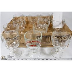 14) 12 GLASS BRANDY SNIFFLERS.