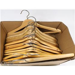 LOT OF 15 WOOD HEAVY DUTY HANGERS
