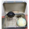 Image 1 : VINTAGE LARGE SUITCASE WITH POLICE CAP, GLOBE,