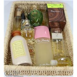 BASKET OF ESTATE PERFUMES & TOILETRIES