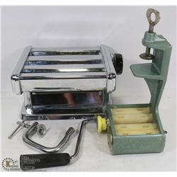 PAIR OF TABLE MOUNTING PASTA MAKERS, 1 IS CAST