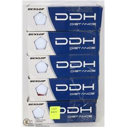 LOT OF 5 BOXES OF DUNLOP DDH DISTANCE GOLF BALLS