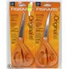 Image 1 : 2 PAIRS OF FISKARS ORANGE HANDLED SCISSORS