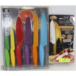 6PC NON STICK COATED KNIVES W/ SHINJU BLADE KNIFE
