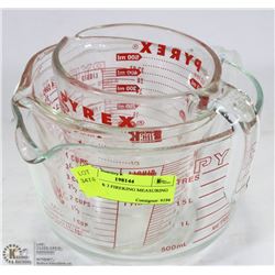 3 PYREX AND FIREKING MEASURING CUPS