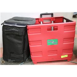 2 ASSORTED PACK AND ROLL SHOPPING/ STORAGE CARTS