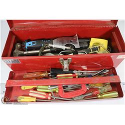 RED TOOL BOX WITH CONTENTS