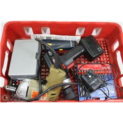 FLAT WITH 2 DRILLS , BITS AND MORE