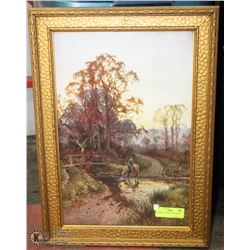 FRAMED COUNTRY SIDE PRINT. 16X21