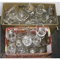 LARGE LOT OF BAR GLASSWARE.