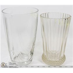 2 HEAVY GLASS VASES