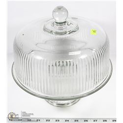 ESTATE GLASS CAKE PLATTER WITH LID