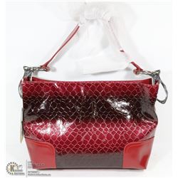 NEW RED SNAKESKIN PURSE WITH REMOVABLE