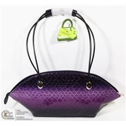 NEW PURPLE SNAKESKIN STYLE PURSE WITH MATCHING