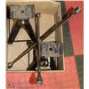 Image 1 : BOX W/PAIR OF STEEL JACK STANDS AND