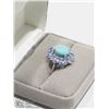 Image 2 : 1) ST. SILVER TURQUOISE, TANZANITE & TOPAZ RING