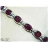 Image 2 : 6) STERLING SILVER BRACELET WITH 22 RUBIES