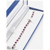 Image 3 : 6) STERLING SILVER BRACELET WITH 22 RUBIES
