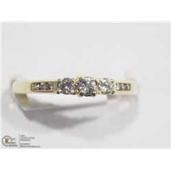 7) 10KT GOLD 9 CHAMPAGNE DIAMONDS RING