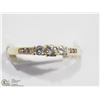 Image 1 : 7) 10KT GOLD 9 CHAMPAGNE DIAMONDS RING