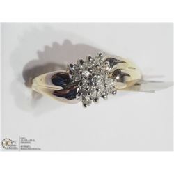 8) 10KT GOLD APPROX. 19 DIAMONDS RING