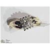 Image 1 : 8) 10KT GOLD APPROX. 19 DIAMONDS RING