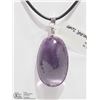 Image 1 : 10) 14KT WHITE GOLD AMETHYST PENDANT ON HIGH
