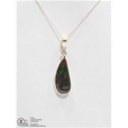 14) 10KT GOLD AMMOLITE & DIAMOND NECKLACE