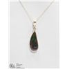 Image 1 : 14) 10KT GOLD AMMOLITE & DIAMOND NECKLACE
