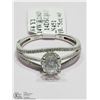 Image 1 : 19) 14KT WHITE GOLD DIAMOND RING W/ 114 DIAMONDS