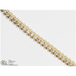 22) 10KT GOLD 70 DIAMONDS BRACELET
